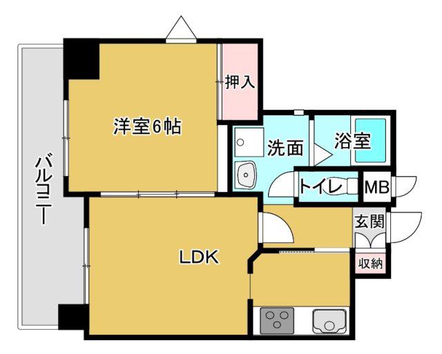 クリーンピア南大路時計台(1LDK/3階)の間取り写真