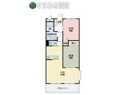 グランメール トーエイ(2LDK/4階)の間取り写真