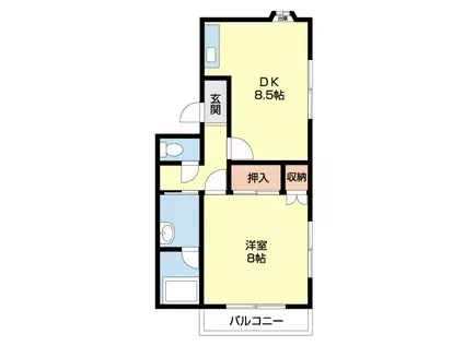 アメニティハウスA(1DK/1階)の間取り写真