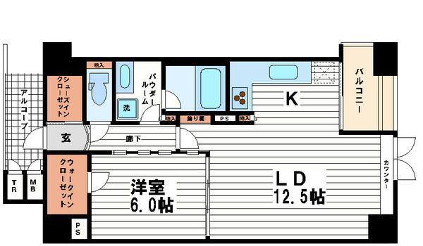 プライムアーバン堺筋本町(1LDK/5階)の間取り写真