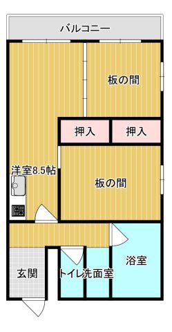 共和サンビル(2DK/5階)の間取り写真