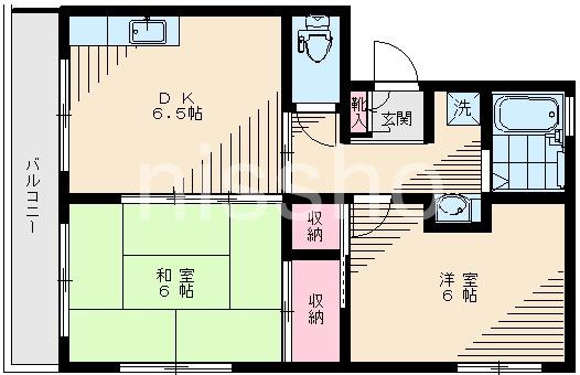 鷺宮クレッセント(2DK/2階)の間取り写真
