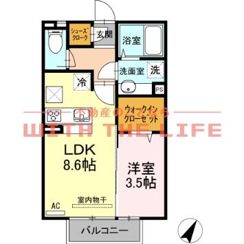 ルーチェ・チアラ(1LDK/1階)の間取り写真