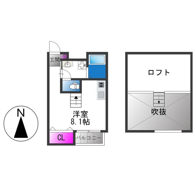 FOR REALIZE友井(ワンルーム/1階)の間取り写真