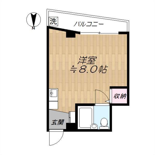 メゾンエスポワール(ワンルーム/3階)の間取り写真