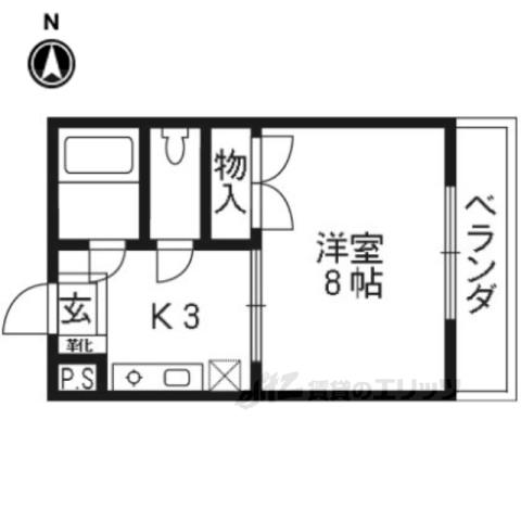 クレアトール23(1K/1階)の間取り写真