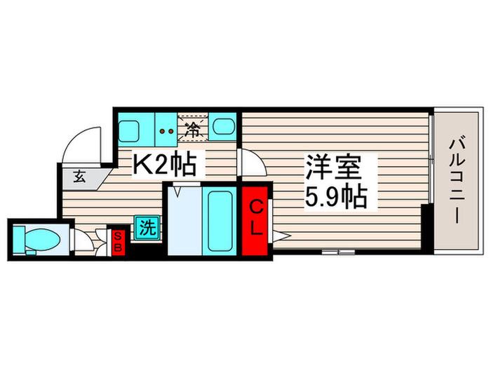 MELDIA西新井(1K/3階)の間取り写真