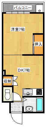 CASA CARINA(1DK/3階)の間取り写真