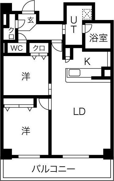 アーバンパーク日吉(2LDK/13階)の間取り写真