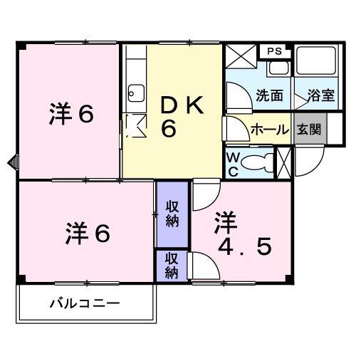 プラドール鈴木(3DK/2階)の間取り写真