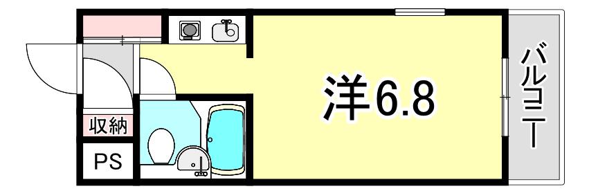 NEOダイキョー北昭和Ⅱ(ワンルーム/4階)の間取り写真