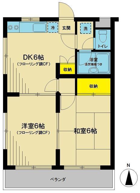 サンライズ(2DK/2階)の間取り写真