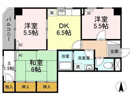 MSYビル(3SDK/3階)の間取り写真