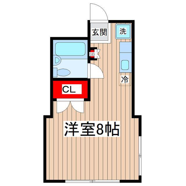 バーズフラットII(ワンルーム/2階)の間取り写真
