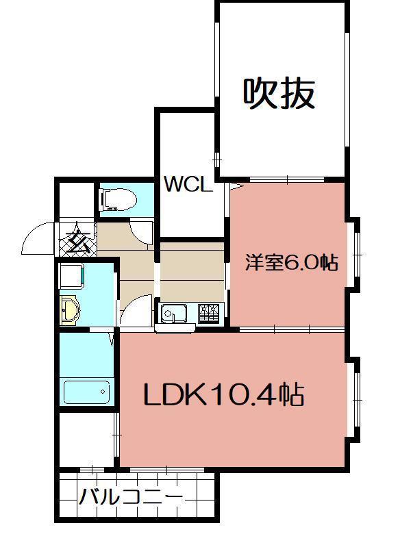 ラ・コルダ西小倉(2K/3階)の間取り写真