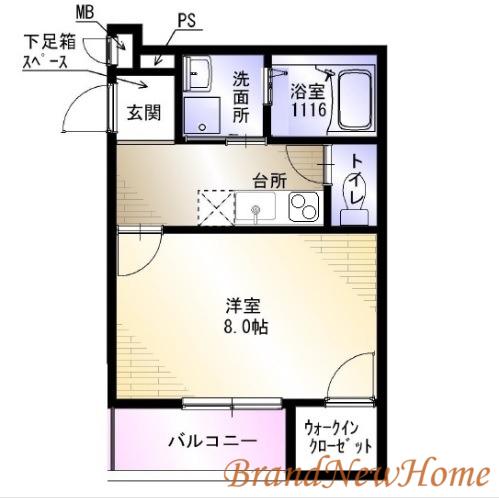 AKAHATA LA CITTA(1K/2階)の間取り写真