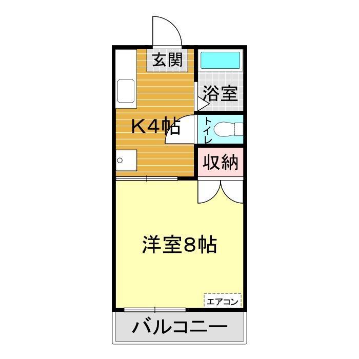 ユートピア(1K/1階)の間取り写真