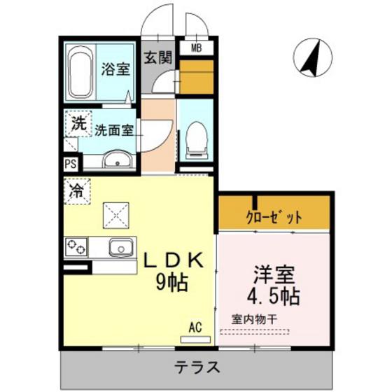 シャルマンパークサイド(1LDK/1階)の間取り写真