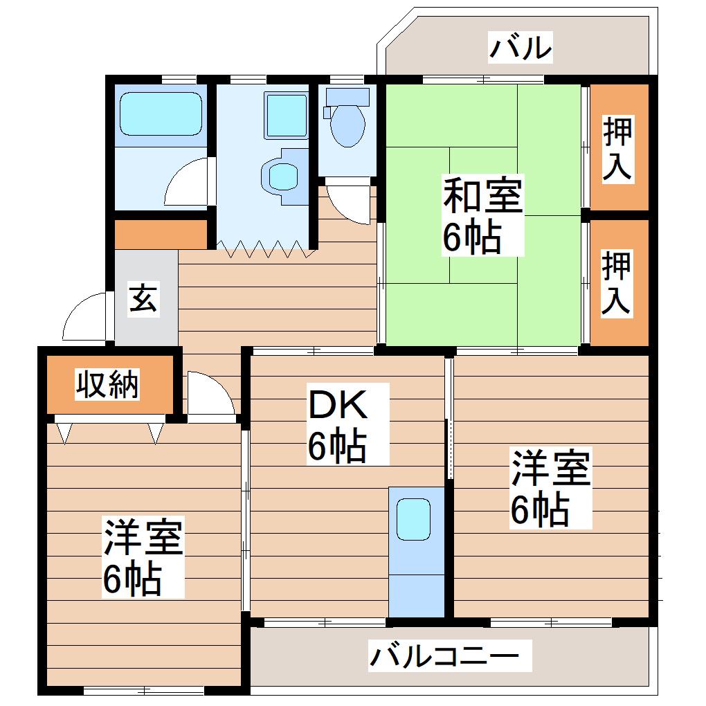 メゾンド三軒橋(3DK/3階)の間取り写真