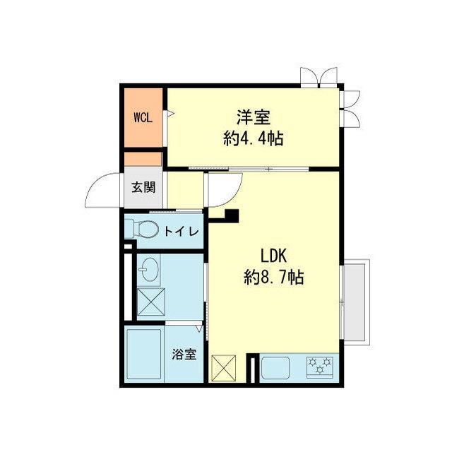FORT IIIII(1LDK/1階)の間取り写真