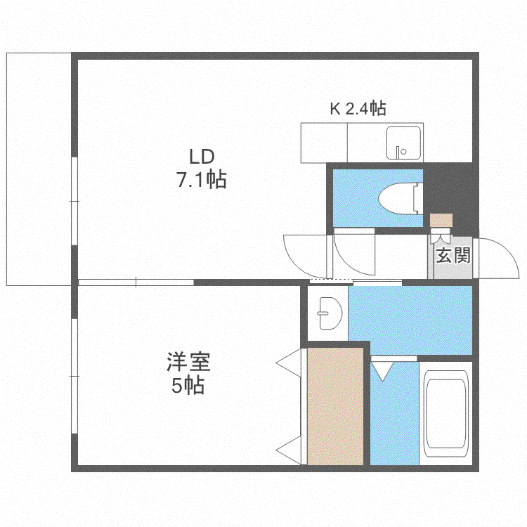 MILL CLIQUE(1LDK/4階)の間取り写真