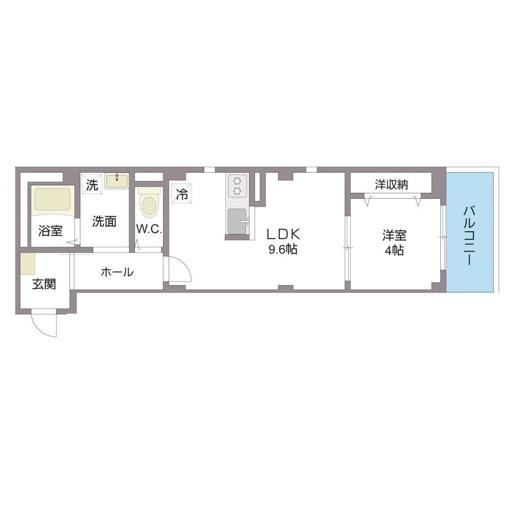 サンビューノ仲町台(1LDK/3階)の間取り写真
