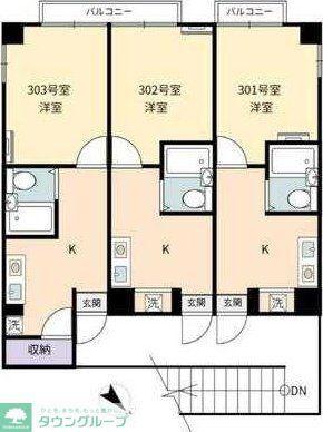 アネックス大和(1K/2階)の間取り写真