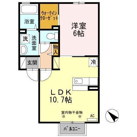 メゾンドフォレ(1LDK/1階)の間取り写真
