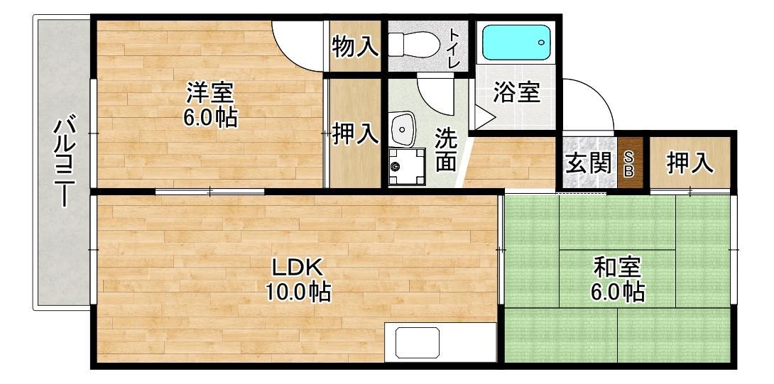 パインファミール(2LDK/1階)の間取り写真