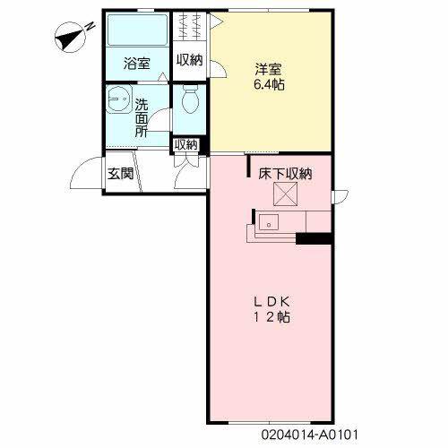 KMコート  A棟(1LDK/1階)の間取り写真