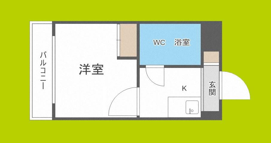 トーエー新深江(1K/2階)の間取り写真