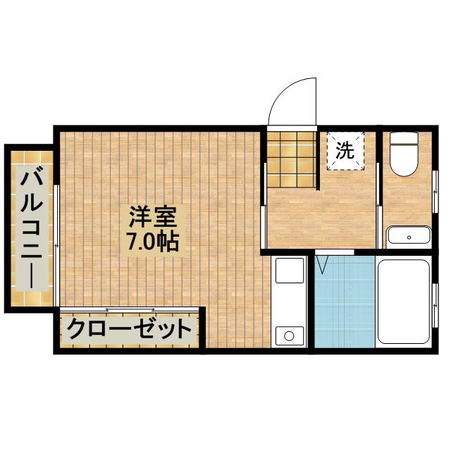 パークサイド・パリス(ワンルーム/1階)の間取り写真