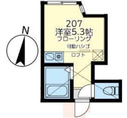 ユナイト日ノ出ルモンド(ワンルーム/2階)の間取り写真