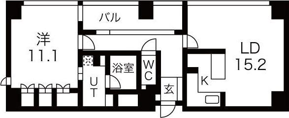 IZUMI 1(1LDK/11階)の間取り写真