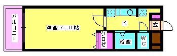 ドウェール(1K/5階)の間取り写真