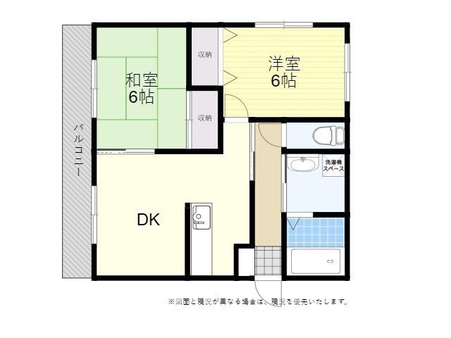 ブラウンデール葛木(2DK/1階)の間取り写真