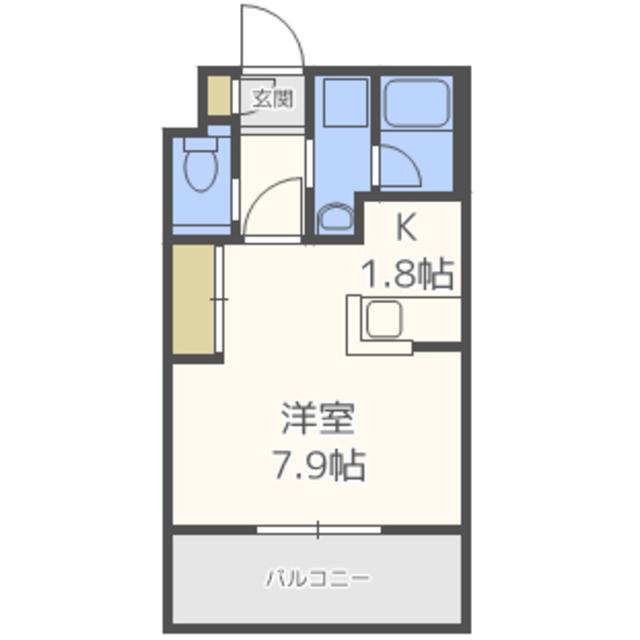 ソレイユ曙(ワンルーム/3階)の間取り写真