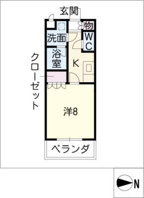 アクシス白山(1K/2階)の間取り写真