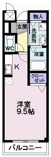 メゾン・ラフィーネ(ワンルーム/2階)の間取り写真