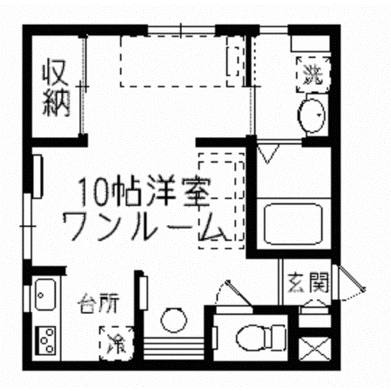 MITE・LUCE(ワンルーム/1階)の間取り写真