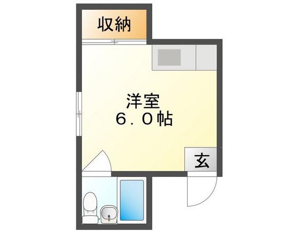 旭コーポ(ワンルーム/2階)の間取り写真