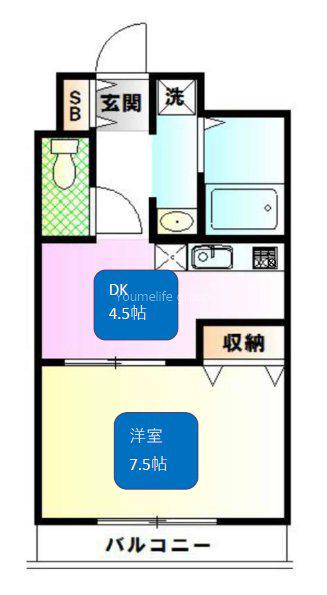 メゾンアベイユSF(1DK/3階)の間取り写真