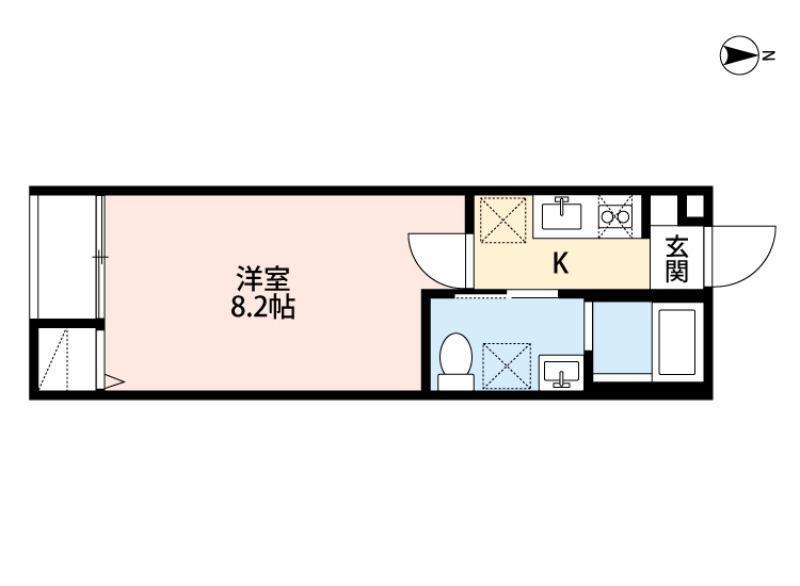 BRIX仙台長町(1K/2階)の間取り写真