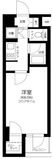 グラントゥルース東十条(1K/1階)の間取り写真