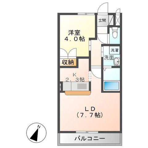 CHARMANT(1LDK/2階)の間取り写真