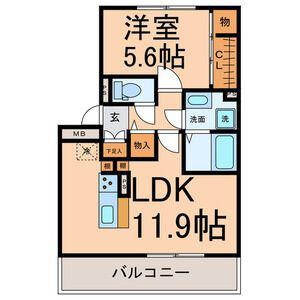 ウイングSIII(1LDK/1階)の間取り写真