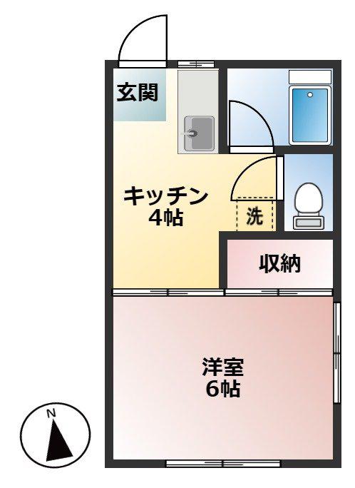 吉沢ハイツ(1K/2階)の間取り写真