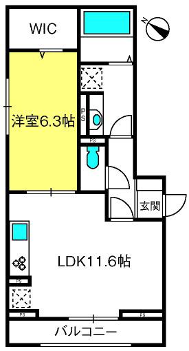 ディアコート十番館(1LDK/3階)の間取り写真
