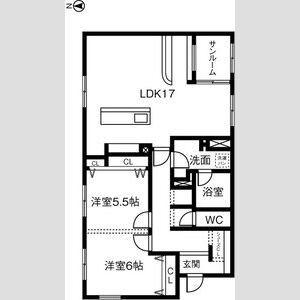メゾンシャルドネ加納201(1LDK/2階)の間取り写真