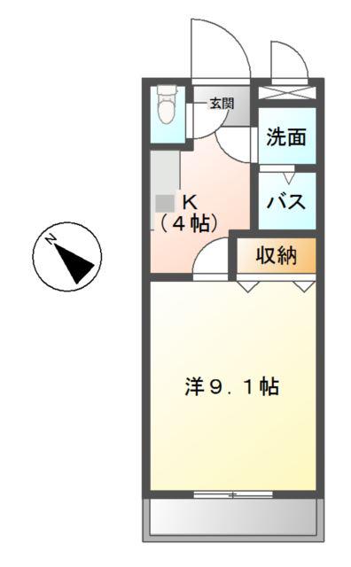 コンフォールONE(1K/1階)の間取り写真
